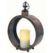 Greenwich Circular Lantern with Flameless Candle