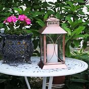 Lantern w/ Flameless Candle - Copper