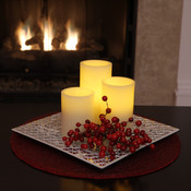 Silver Pandora Mosaic Tray w/3 Flameless Candles