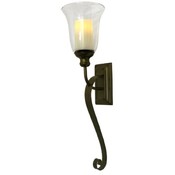 Wall Sconce w/ Flameless Candle - Antique Brass
