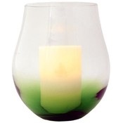 Stemless Glass Flameless Candle Holder-Green
