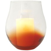 Stemless Glass Flameless Candle Holder-Red