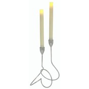 Taper Holder w/Flameless Candle- Silver