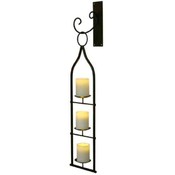 Saratoga Wall Sconce w/ 3 Flameless Ivory Pillars