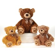 11" 3 Assorted Color Sitting Plush Bears
