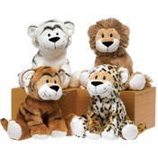 6.5" 4 Assorted Poseable Bean Bag Jungle  Animals