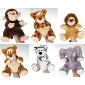 9" Assorted Jungle Animal Hand Puppets