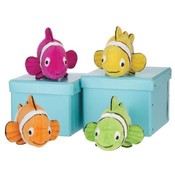 7.5" 4 Assorted Color Plush Clown Fish