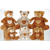 6.5" 3 Assorted Heart Patch Bears