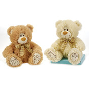 9.5" 2 Assorted Sitting Bears W/ Ribbon
