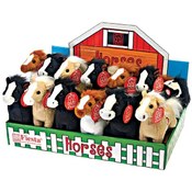 8" Assorted Color Standing Plush Horses