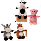 9" 4 Asst. Cuddle Farm Animals