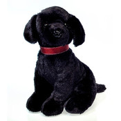 10" Sitting Black Labrador W/ Red Collar