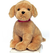 10" Sitting Golden Labrador W/ Red Collar