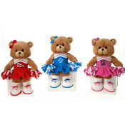 12" Bear In 3 Asst. Cheerleader Outfit -