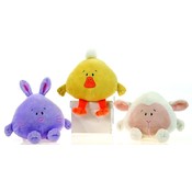 6" 3 Assorted Easter Fat Sitting Animals.