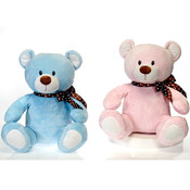 14" 2 Asst. Sitting Pink &amp; Blue Bears W/