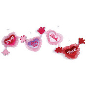 7" 4 Asst. Color Hanging Heart with Sayings