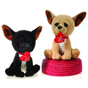 6.5" Chihuahuas With Heart In Mouth