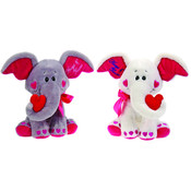 12" 2 Assorted Elephants In Grey &amp; White