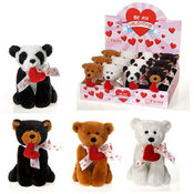 6.5" 4 Asst. Bb Animals W/Heart In