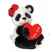 11" Girl Panda Holding "Love You" Heart