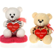8" 2 Asst. Sitting Bears Holding "Wild
