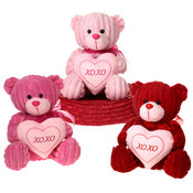 8" 3 Asst. Sitting Bears Holding "Xoxo"