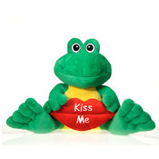 10" Sitting Frog Holding " Kiss Me" Lip