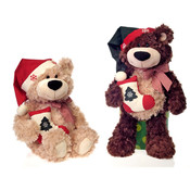 18" 2 Asst. Bean Bag Xmas Bears Holding