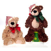 14" 2 Asst. Bean Bag Bears W/Hat -