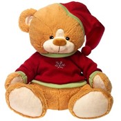 15" Sitting Brown Color Bear W/ Xmas
