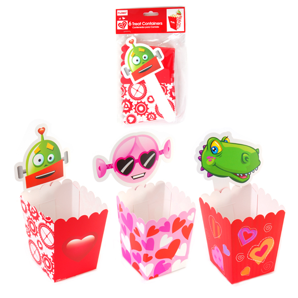 Wholesale Valentine's Day Treat Containers - 6 Count(72x.49)