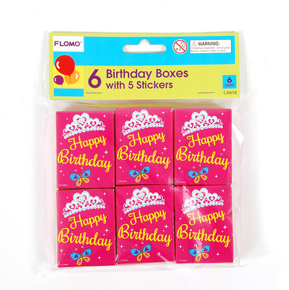 Wholesale Birthday Girl Box of Stickers (6 Pack)(36x$1.44)