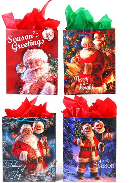 Wholesale Classic Tall Santa's Good List Gift Bag(144xalt=