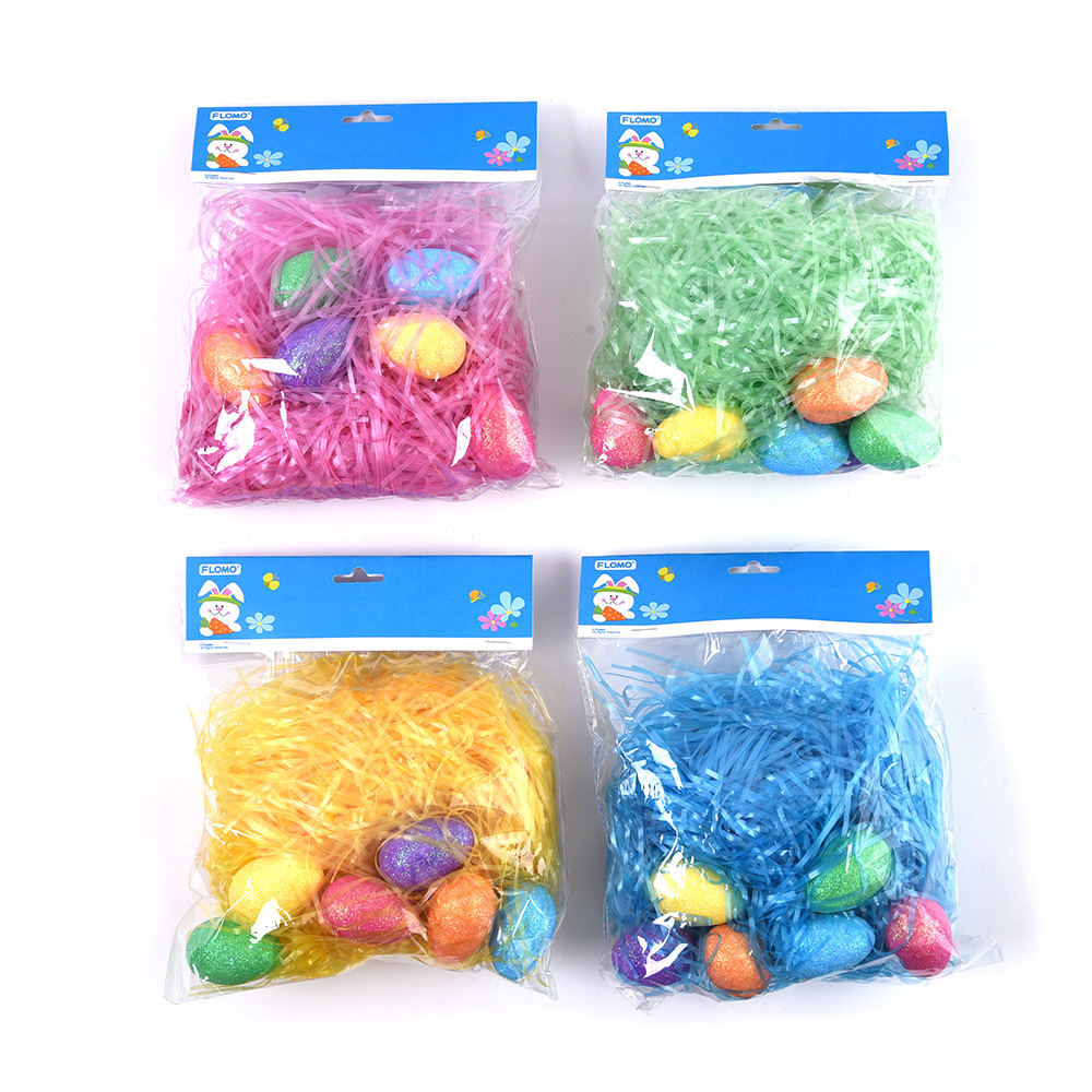 Wholesale Easter Grass with Assorted Color 6 Eggs (SKU 2330276) DollarDays