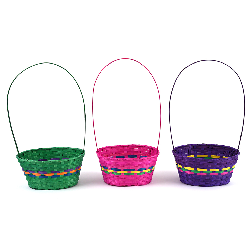 Wholesale 12" Easter Oval Bamboo Basket DollarDays