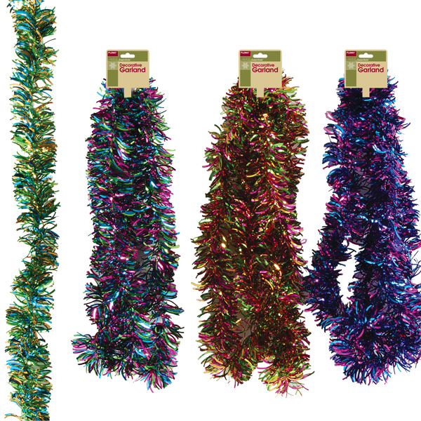 wholesale multi color metallic waving tinsel garland sku wholesale multi color metallic waving tinsel garland sku