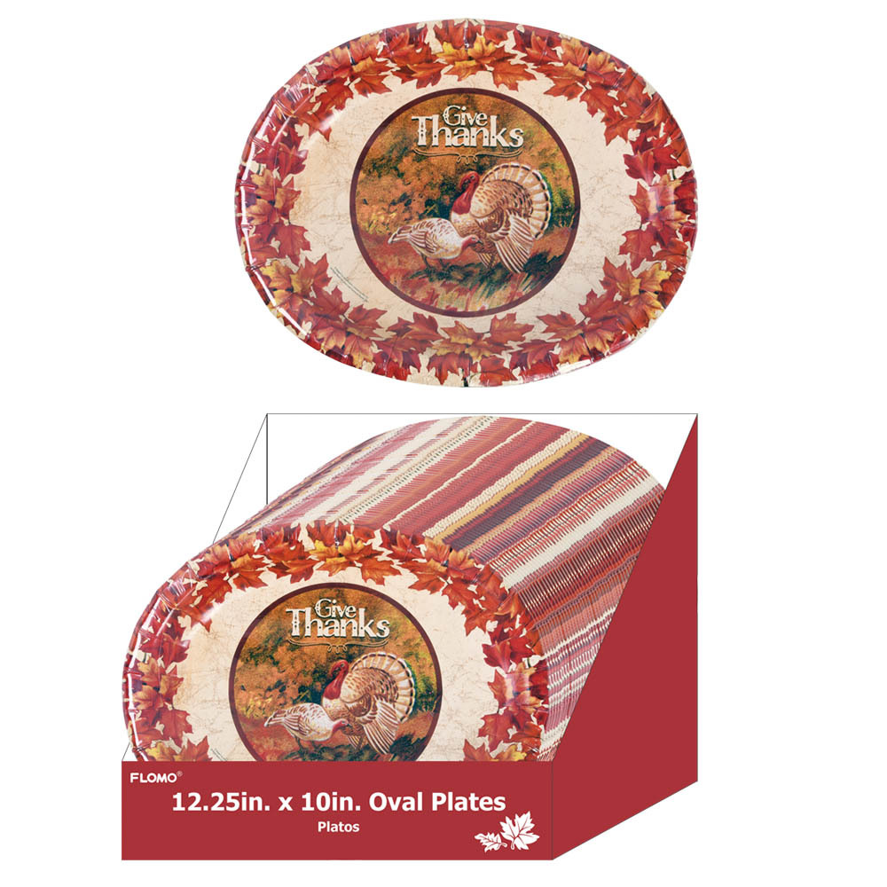 Wholesale Thanksgiving Harvest Give Thanks Oval Dinner Plates (SKU