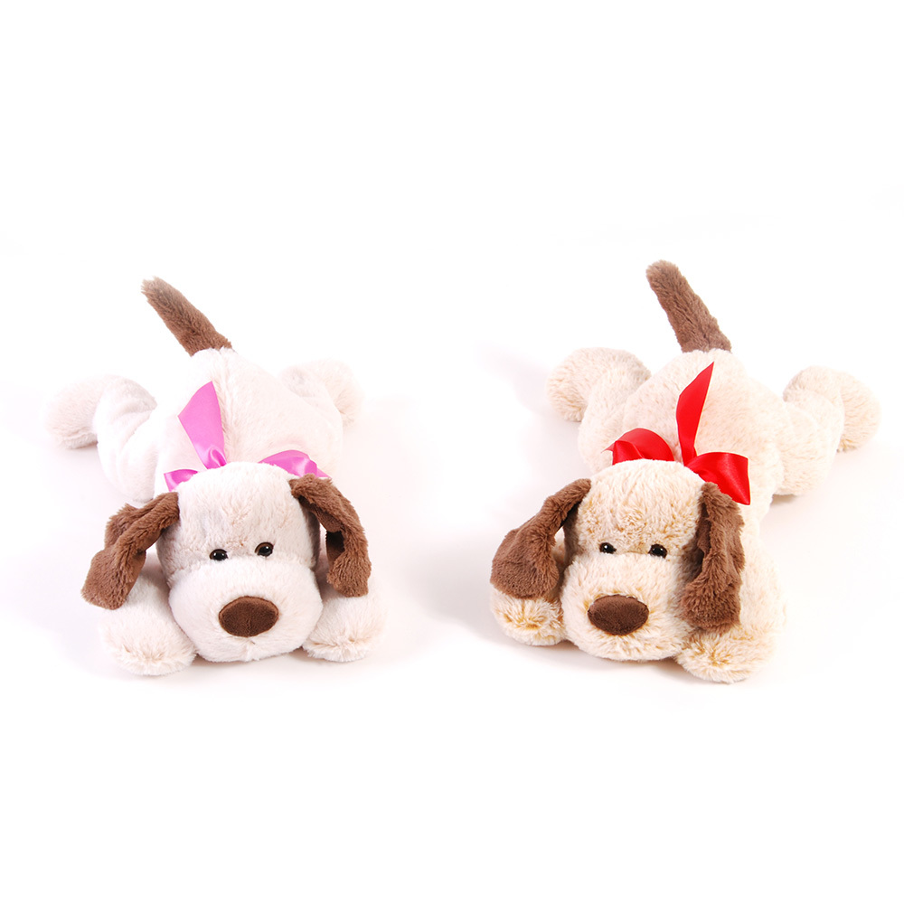 Soft and Cuddly Plush Valentine Dogs With Ribbon Neck Tie I(12x.42)