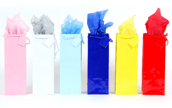Wholesale Glossy Bottle Primary Colors Gift Bag(144xalt=