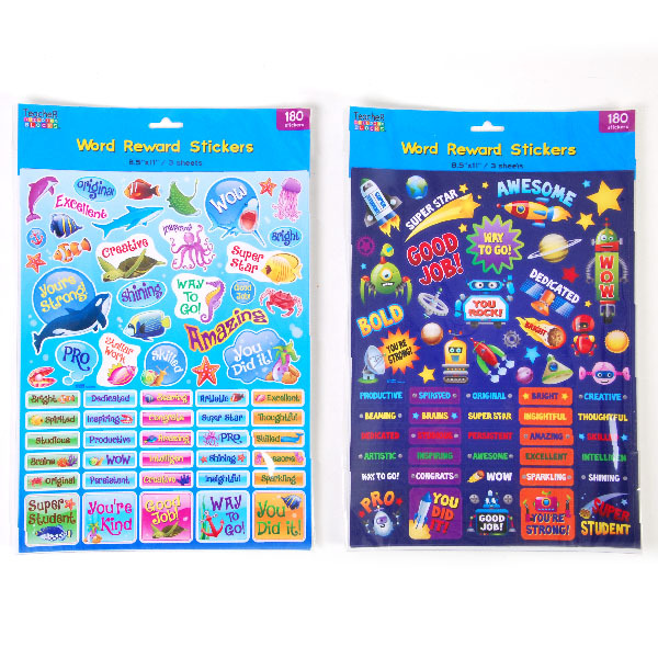 Wholesale Award Stickers Pack 180 Stickers, 2 Sheets, Assorted Theme