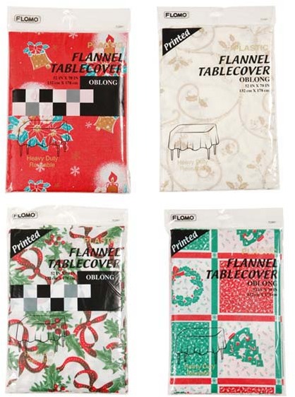 Wholesale Oblong Christmas Flannel Table Cover - Assorted(36x.96)