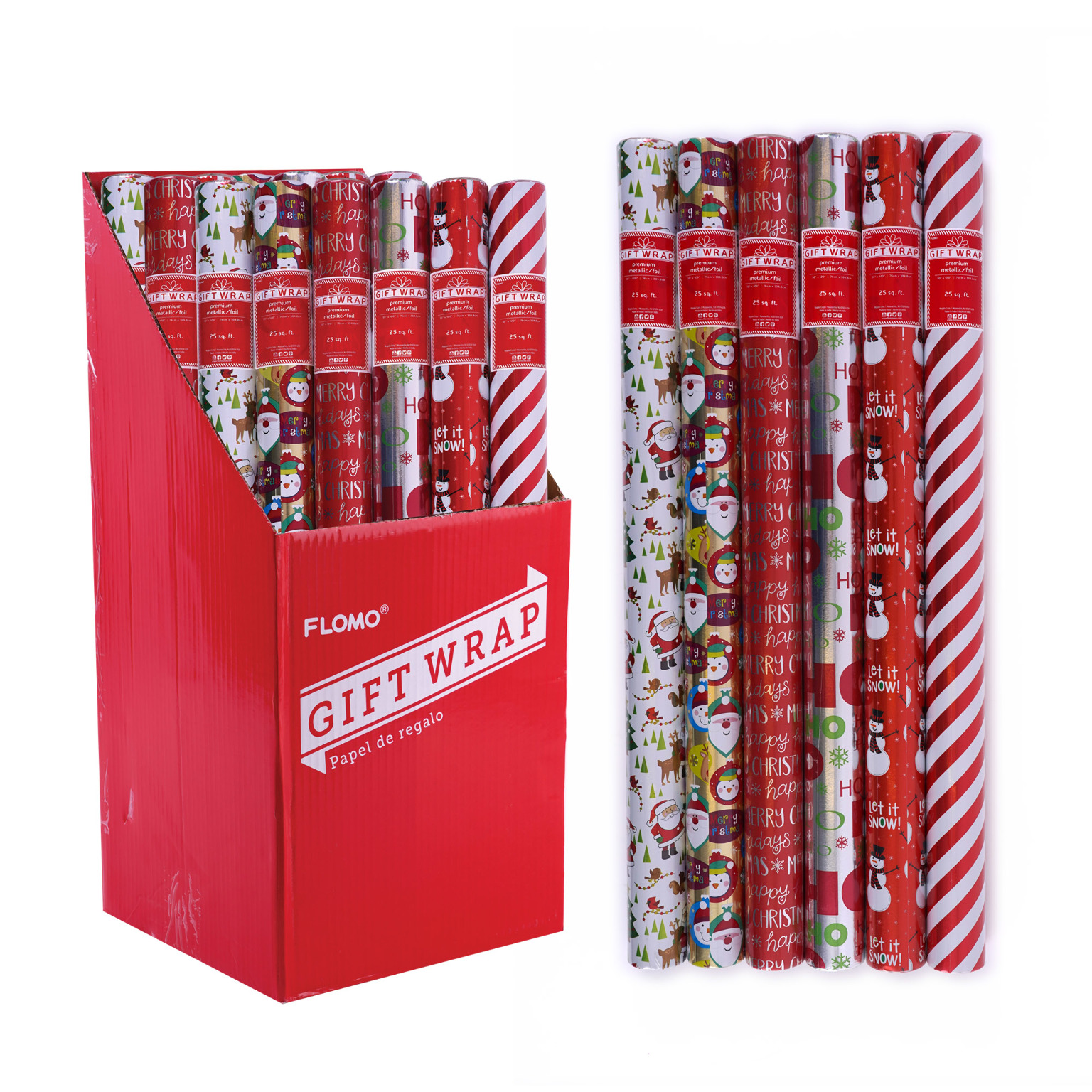 Wholesale Christmas Wrapping Paper Metallic, Assorted