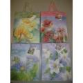 Medium Floral Gift Bag W/ Ribbon Handle