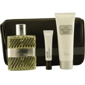 Eau Sauvage Set-Edt Spray 3.4 Oz & Shower Gel 2.5 Oz & Dermo System .33 Oz & Leather Toiletry Bag By Christian Dior Wholesale Bulk