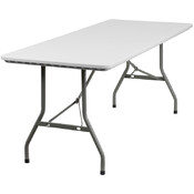 30''W x 72''L Granite White Plastic Folding Table