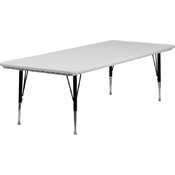 30''W x 72''L Height Adjustable Rectangular Gray Plastic Pre-School Activity Table