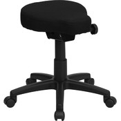 Black Saddle-Seat Utility Stool with Height and Angle Adjustment
