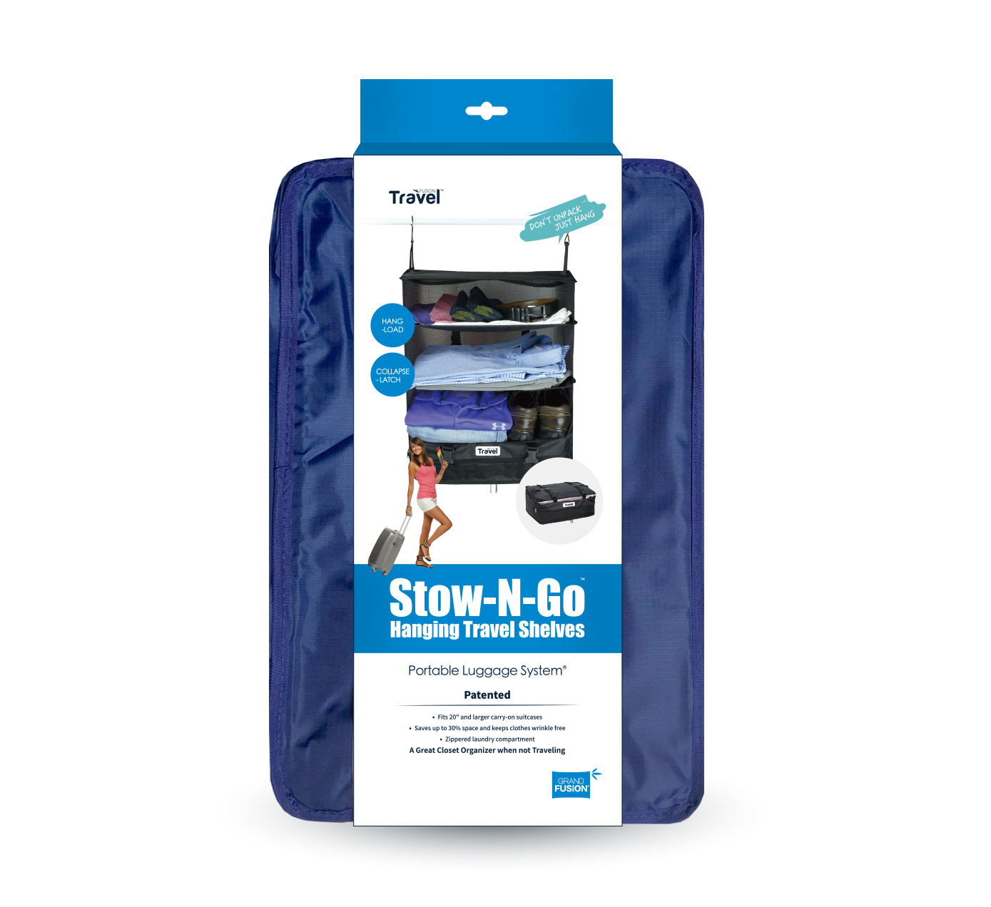 Wholesale StowNGo Hanging Travel Shelves Blue